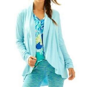 NWT Lilly Pulitzer Cassine Cardigan sparking blue heather Medium
